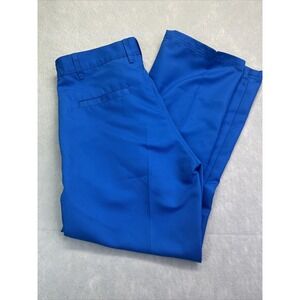 Slazenger Golf Pants Flat Front Mens Size 32 Bright Blue Straight Leg Great